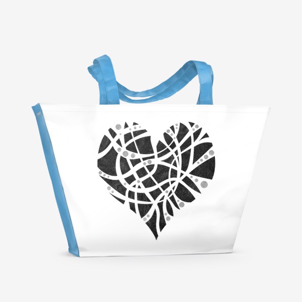 Пляжная сумка «Гранжевое мозаичное сердце»