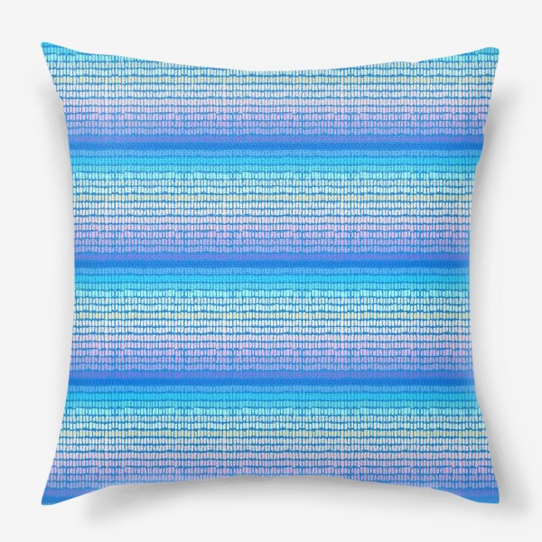 Подушка «Паттерн градиентные полоски в сине-розовой гамме»