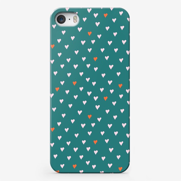 Чехол iPhone «Принт с сердечками»