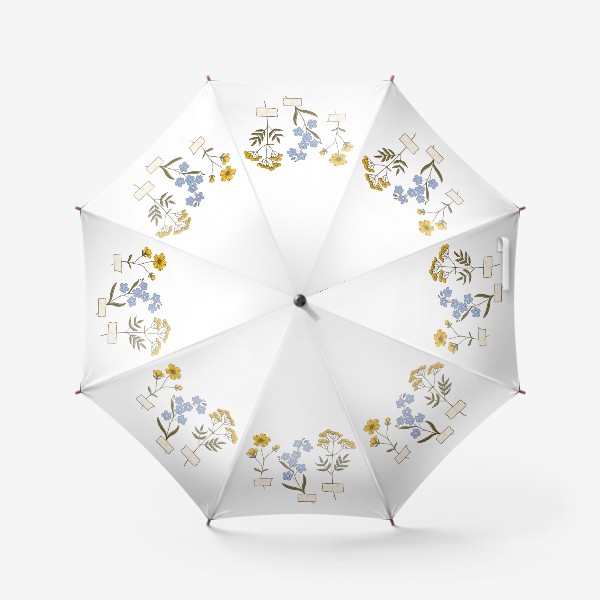 Зонт «Цветы (незабудка, лютик, пижма)»