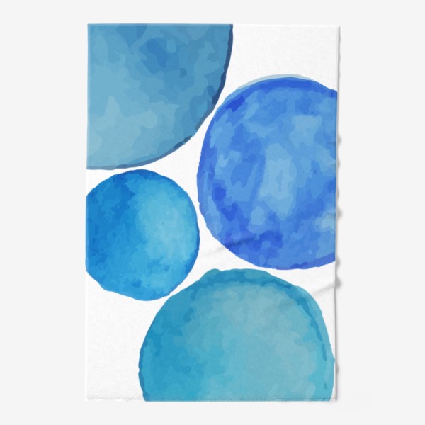 Полотенце «Голубые акварельные пятна»