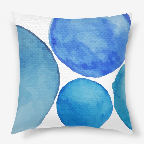 Подушка «Голубые акварельные пятна»