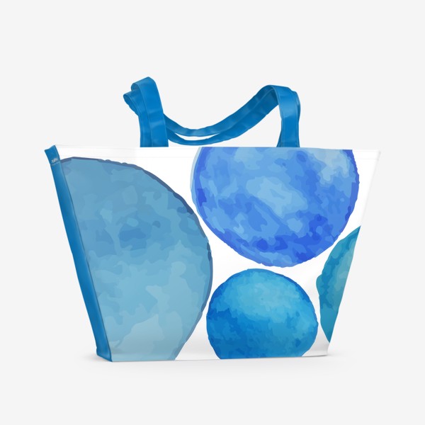 Пляжная сумка &laquo;Голубые акварельные пятна&raquo;