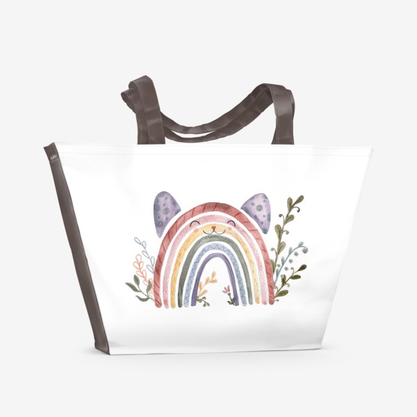 Пляжная сумка «Которадуга. Радуга кошка.»