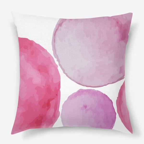Подушка «Розовые акварельные пятна»