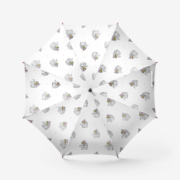 Зонт «Нежный паттерн с десертами»