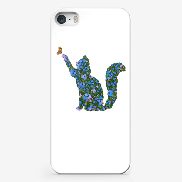 Чехол iPhone «Незабудковая кошка»
