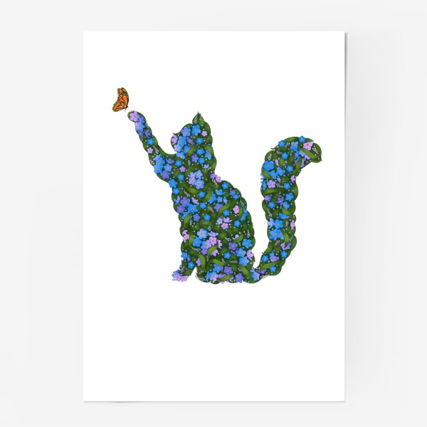 Постер «Незабудковая кошка»
