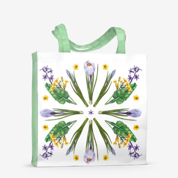 Сумка-шоппер «Весенние цветы. Примула, гиацинт, крокус.»