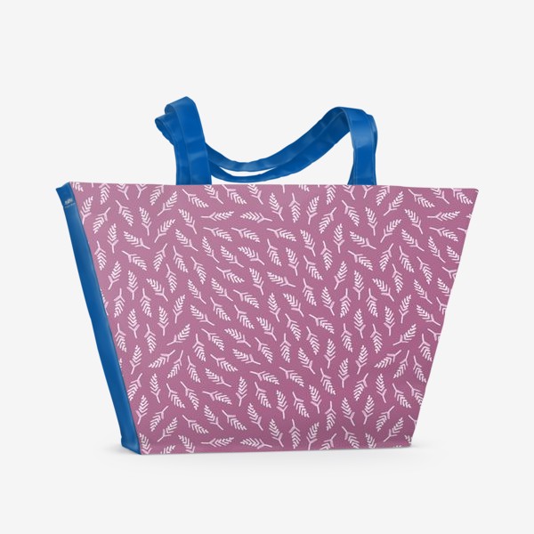 Пляжная сумка «Листья на розовом»