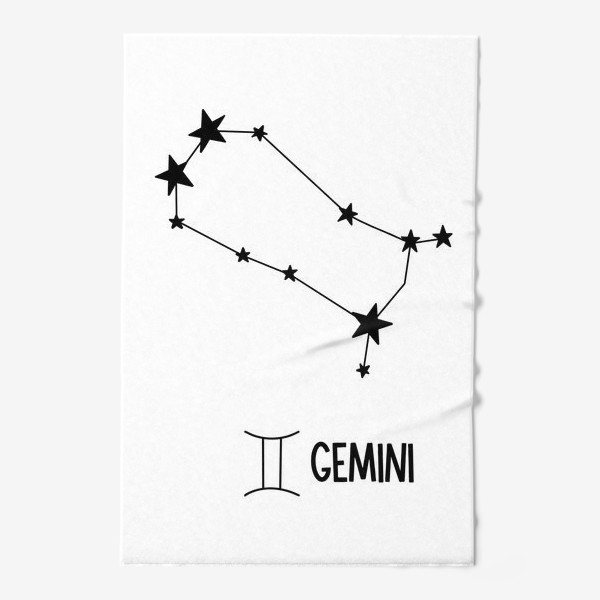Полотенце «знак созвездия с знаком и словом Близнецы, the sign of the constellation with the sign and the word Gemini»