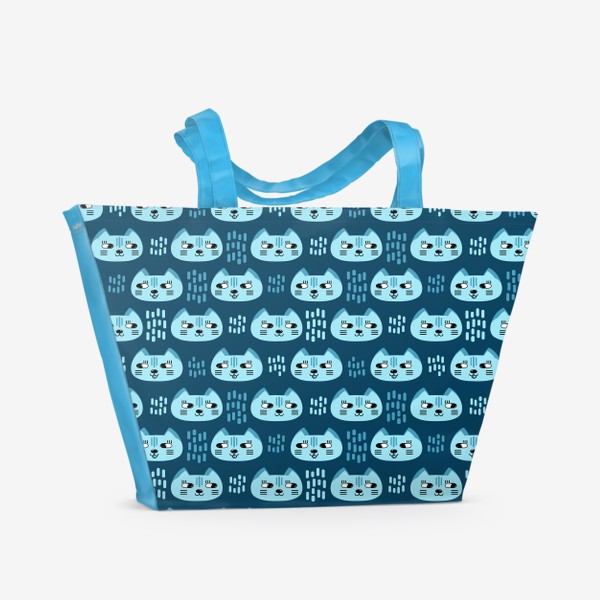 Пляжная сумка «Коты в дудл стиле. Паттерн»