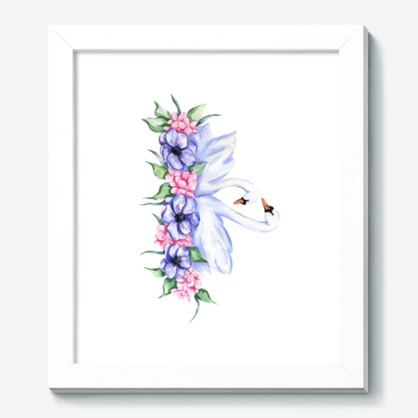 Картина «Лебеди и цветы»