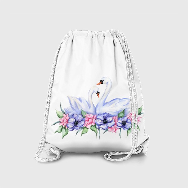 Рюкзак «Лебеди и цветы»