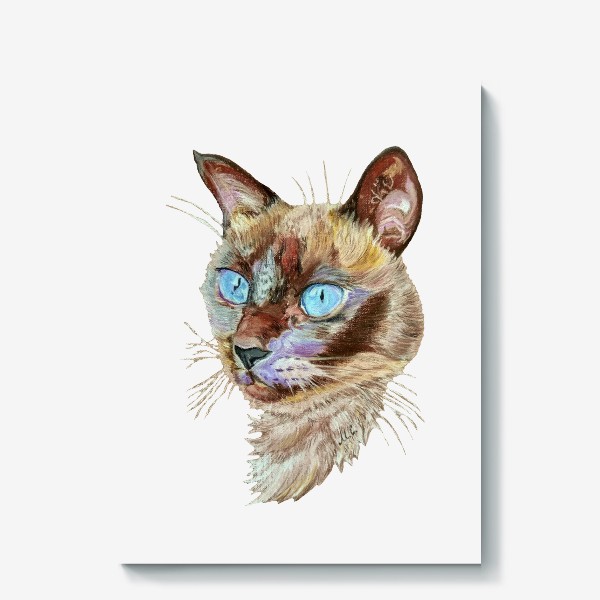 Холст «Портрет сиамской кошки»