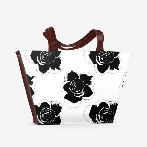 Пляжная сумка «Черные розы»
