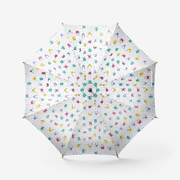Зонт «Веселые буквы, белый»