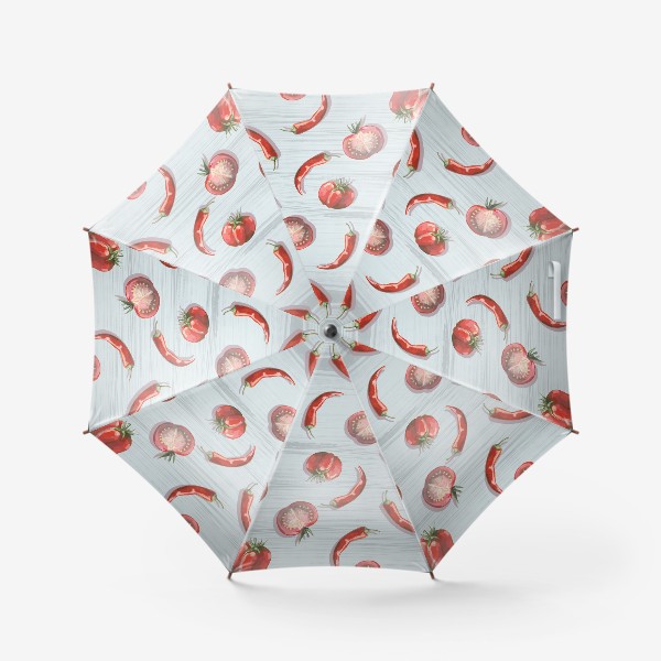 Зонт «Красные томаты на голубом»