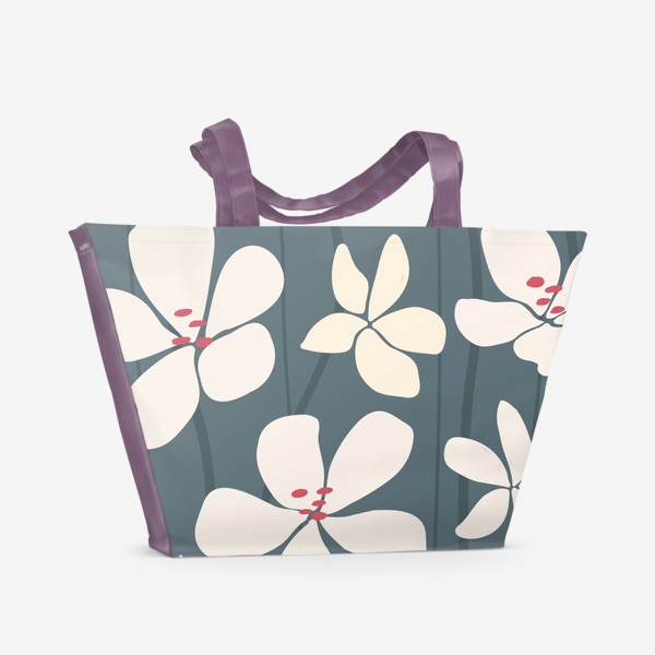 Пляжная сумка «Цветочный ретро принт»