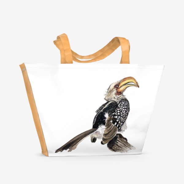 Пляжная сумка &laquo;Африканская птица желтоклювый токо&raquo;