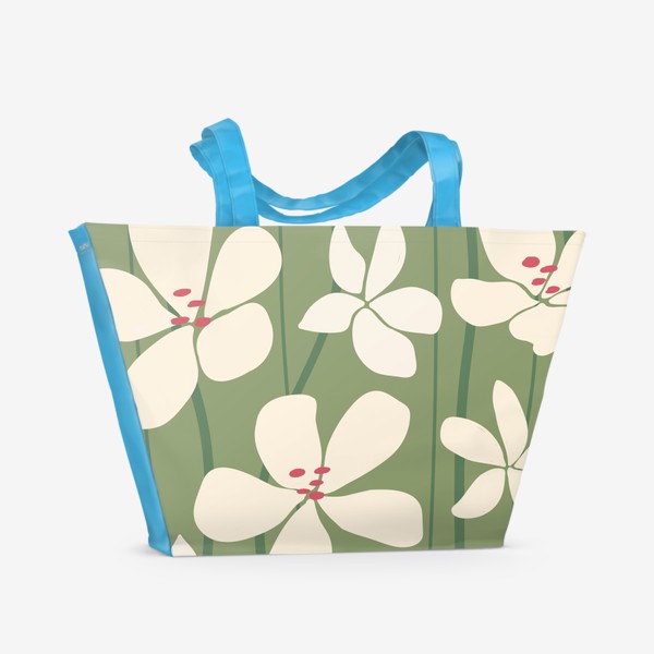 Пляжная сумка «Цветочное поле, ретро»