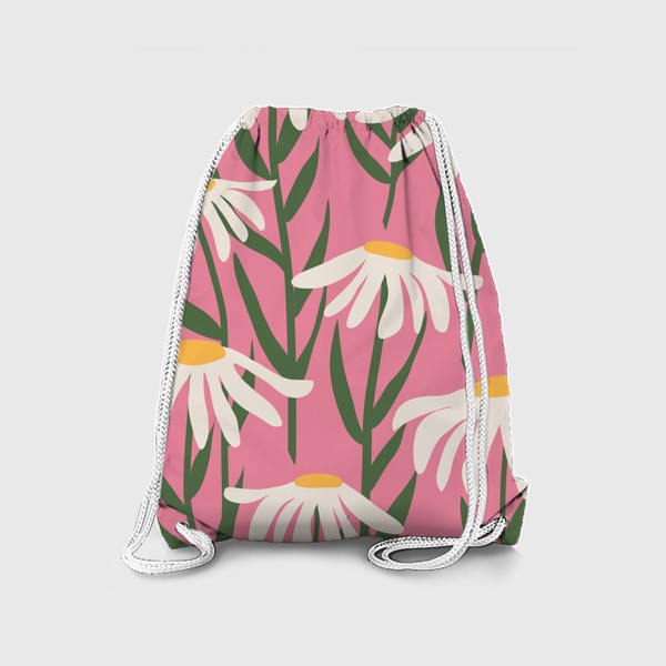 Рюкзак «Ромашки на розовом фоне»