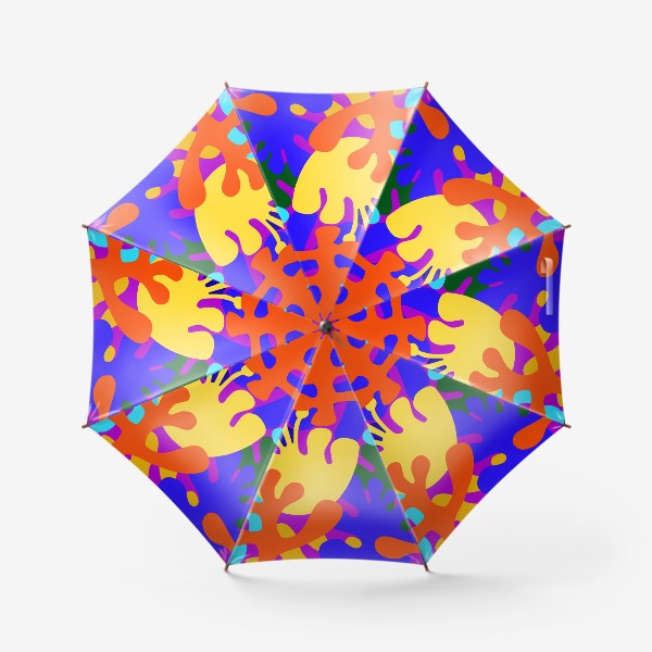 Зонт «Узор морской кораллы разноцветные фиолетовый фон»