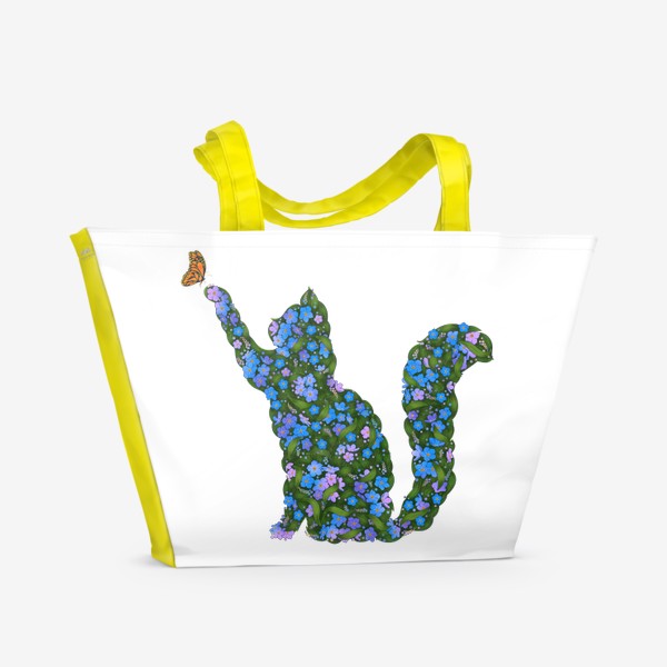 Пляжная сумка «Незабудковая кошка»