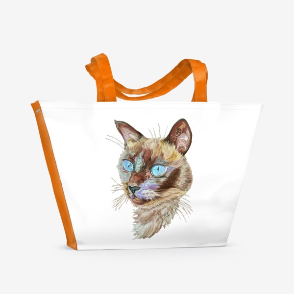 Пляжная сумка &laquo;Портрет сиамской кошки&raquo;