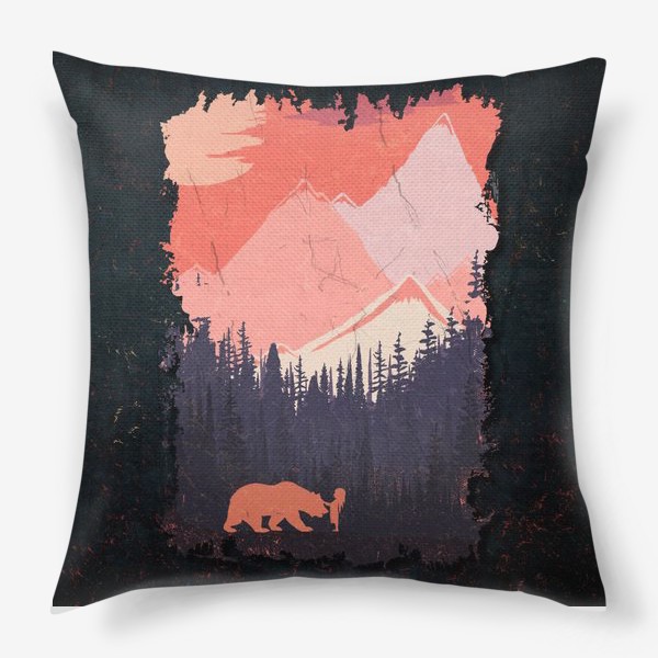 Подушка «Дикие Друзья. Девочка и Медведь.»