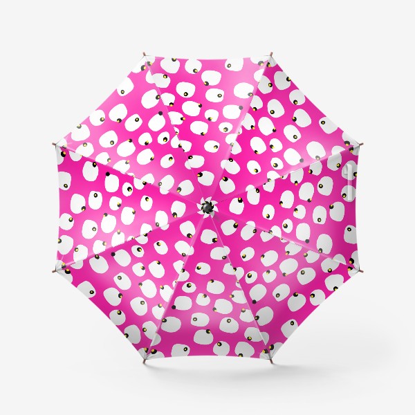 Зонт &laquo;Узор белые пятна на розовом фоне абстракция &raquo;