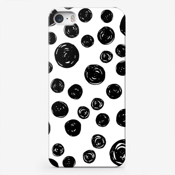 Чехол iPhone «Принт с черными абстрактными кругами»