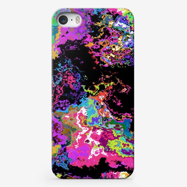 Чехол iPhone «Абстракция пурпурный на черном»