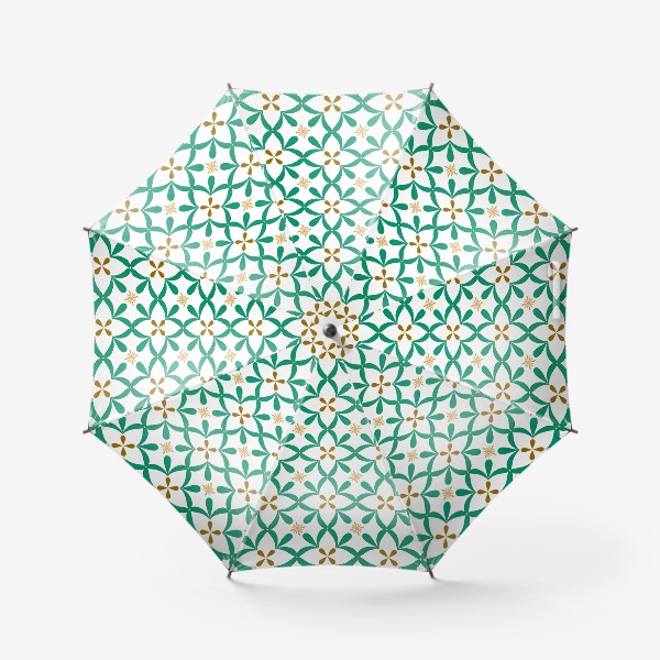 Зонт &laquo;Зеленый узор из лепестков. Бесшовный фон. Иллюстрация.&raquo;