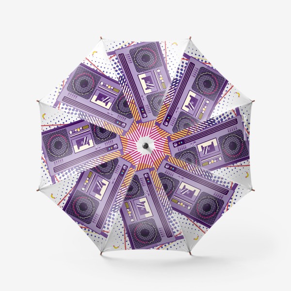 Зонт «Фиолетовый бумбокс и геометрические элементы»