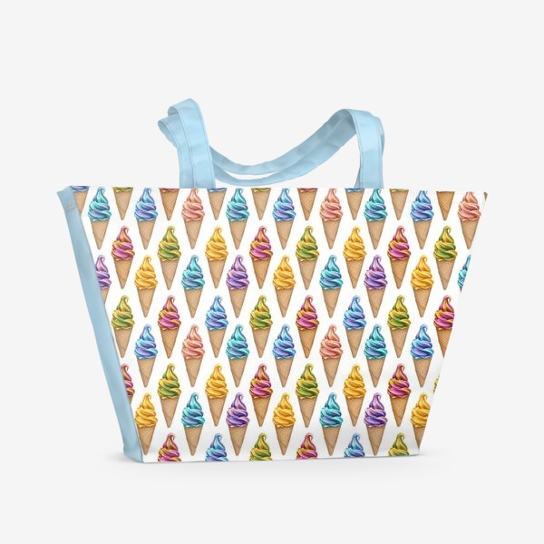 Пляжная сумка «Паттерн с разноцветным мороженым»