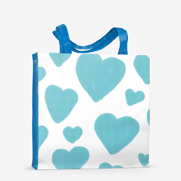 Сумка-шоппер «Голубые сердечки — в подарок девушке»