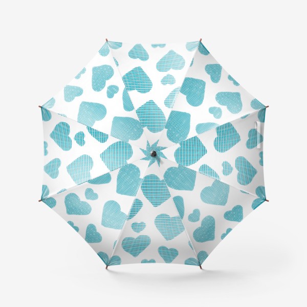 Зонт «Голубые сердечки — в подарок девушке»
