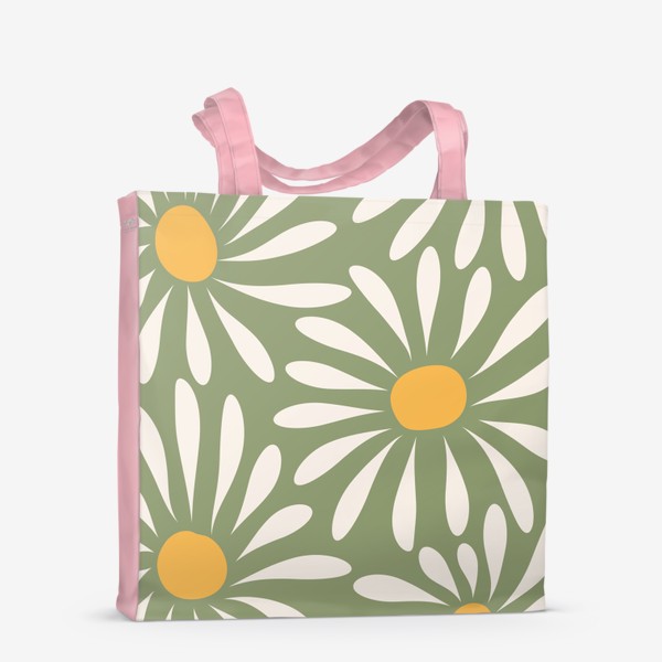Сумка-шоппер «Зеленый цветочный узор»