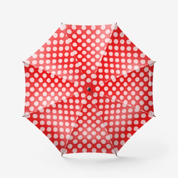 Зонт «Принт с белыми узорами на красном фоне»