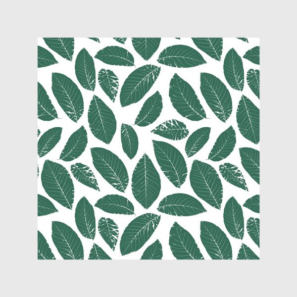 Скатерть «Принт с листьями на белом фоне»