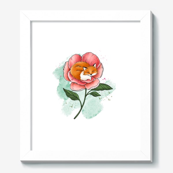 Картина «Лисичка в цветке (пион)»