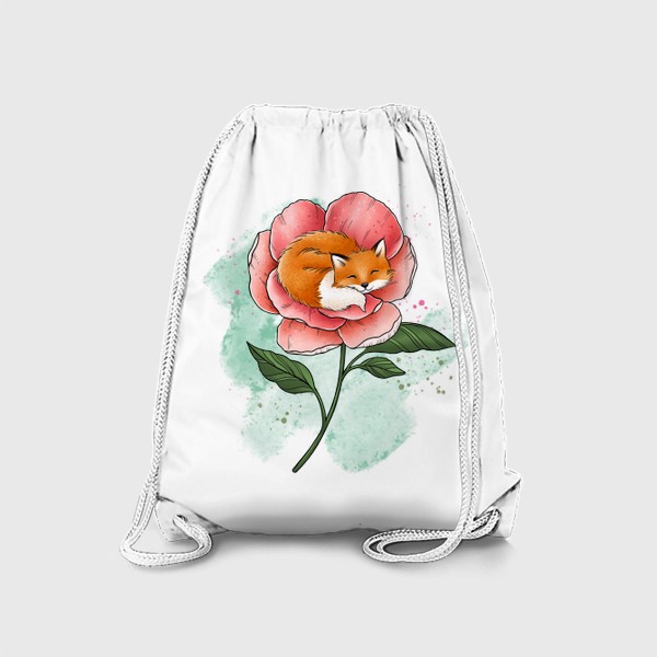 Рюкзак «Лисичка в цветке (пион)»