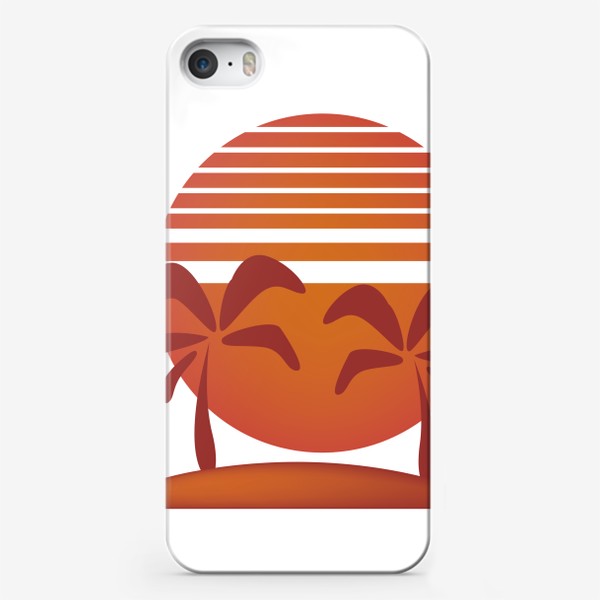 Чехол iPhone «Закат и пальмы»