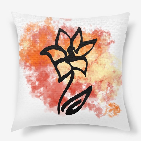 Подушка «Яркое изображение с цветком»