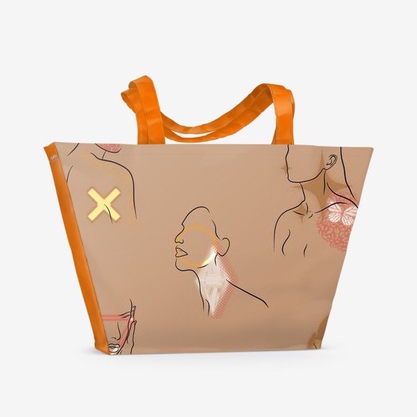Пляжная сумка «Силуэт, минимализм, паттерн»
