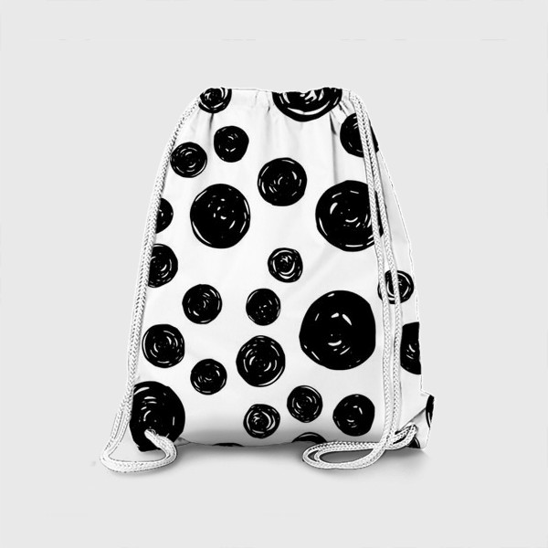Рюкзак «Принт с черными абстрактными кругами»