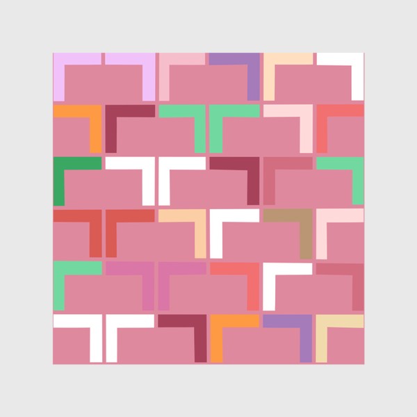 Шторы &laquo;Узор абстракция геометрический разноцветный на розовом фоне&raquo;