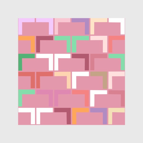 Скатерть «Узор абстракция геометрический разноцветный на розовом фоне»