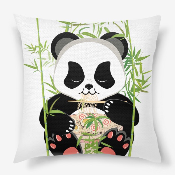 Подушка «Панда ест рамен»